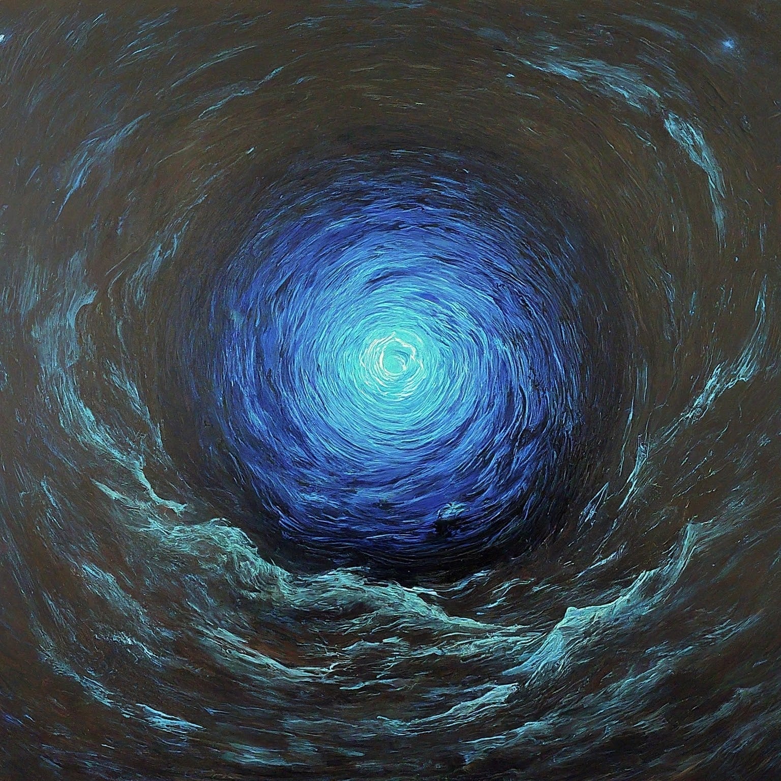 An artistic rendition of what is often described as The Blue Pearl seen during meditation sessions.