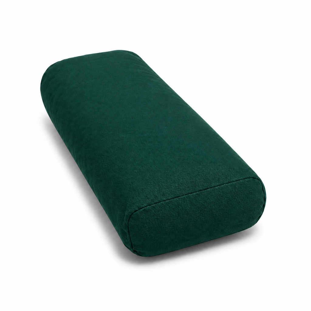 Forest Green Rectangular Cotton Yoga Bolster
