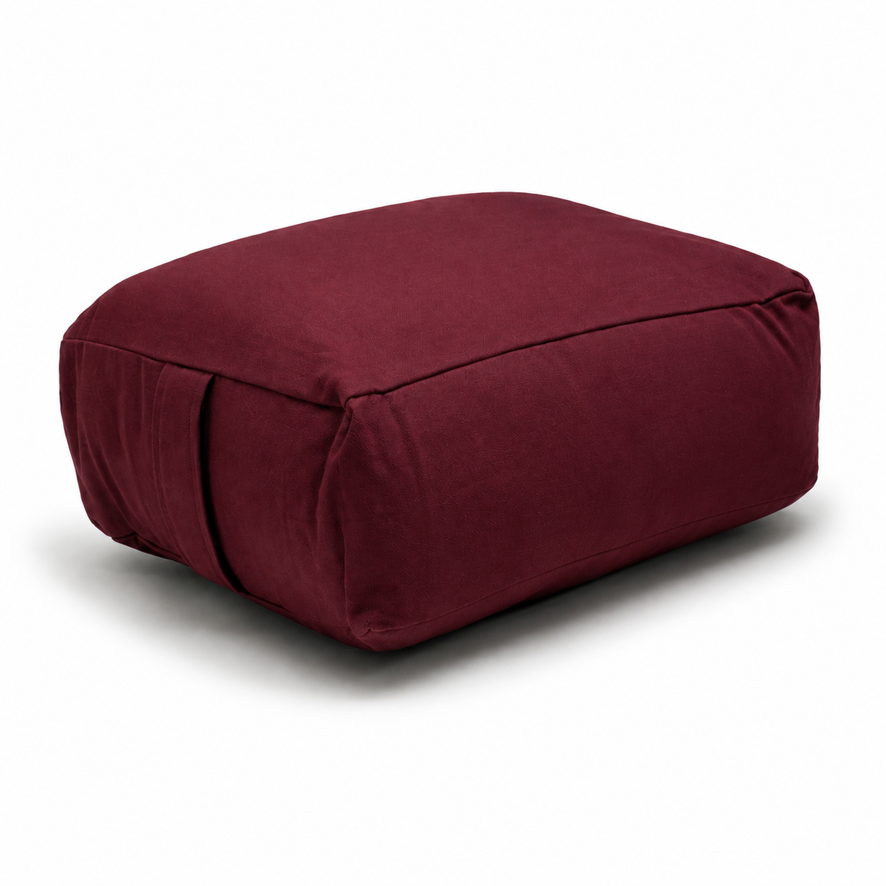 Burgundy Large Rectangular Buckwheat Hull or Kapok Meditation Cushion