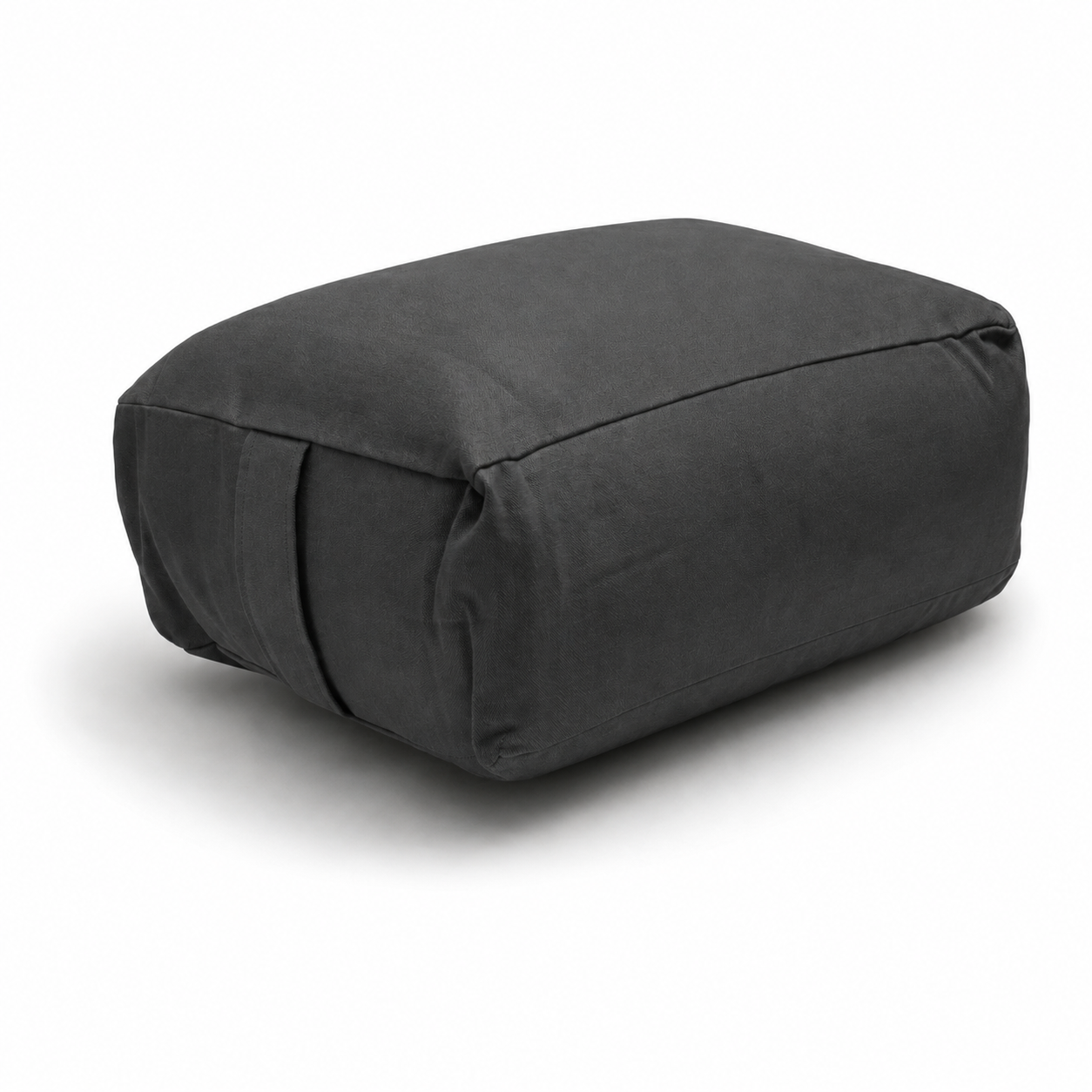 Charcoal Gray Large Rectangular Buckwheat Hull or Kapok Meditation Cushion