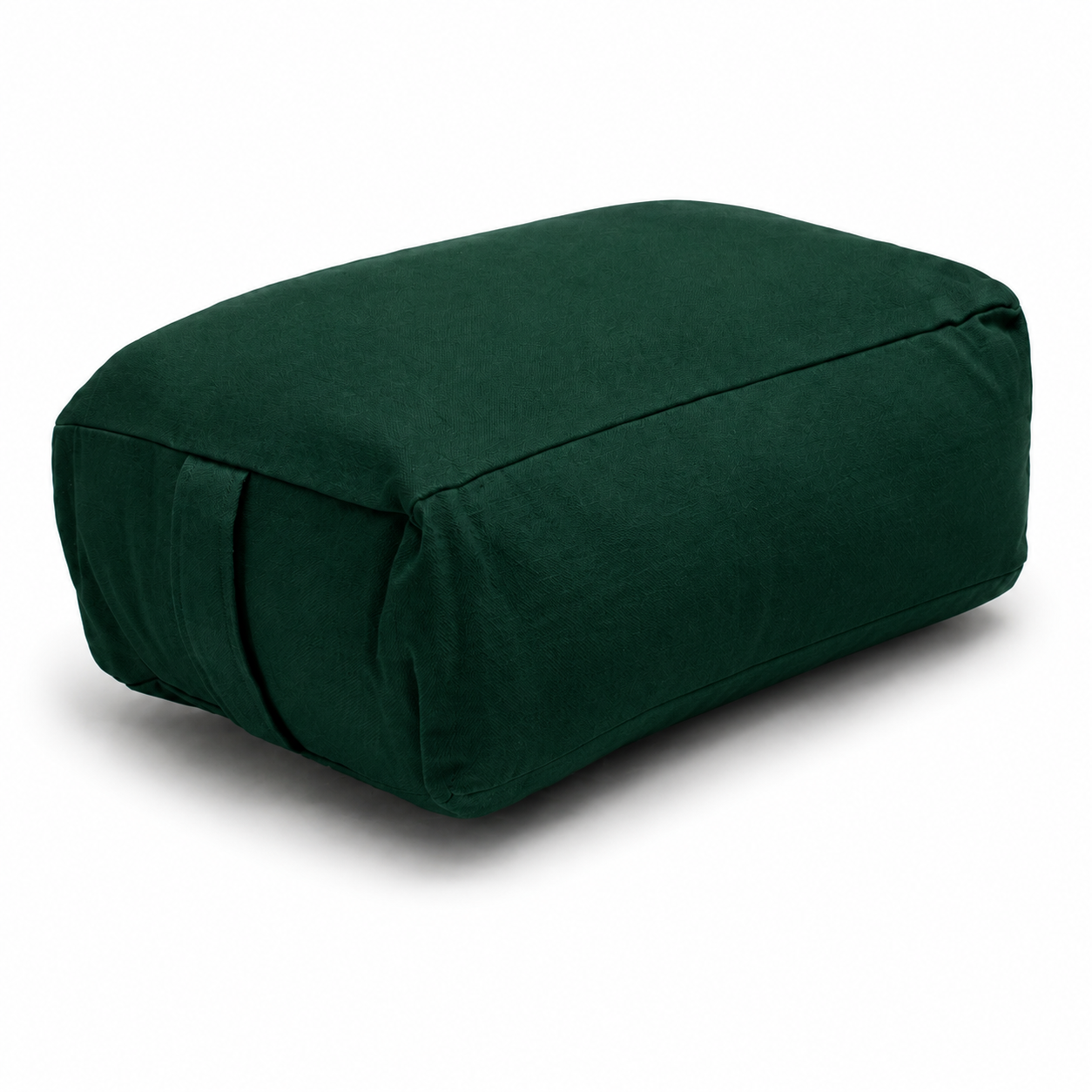 Forest Green Large Rectangular Buckwheat Hull or Kapok Meditation Cushion