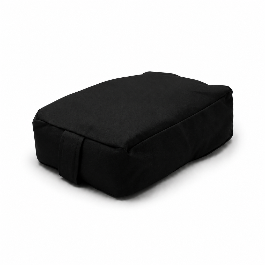 Black Small Rectangular Buckwheat Hull or Kapok Meditation Cushion