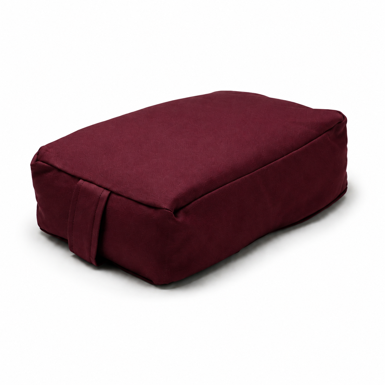 Burgundy Small Rectangular Buckwheat Hull or Kapok Meditation Cushion