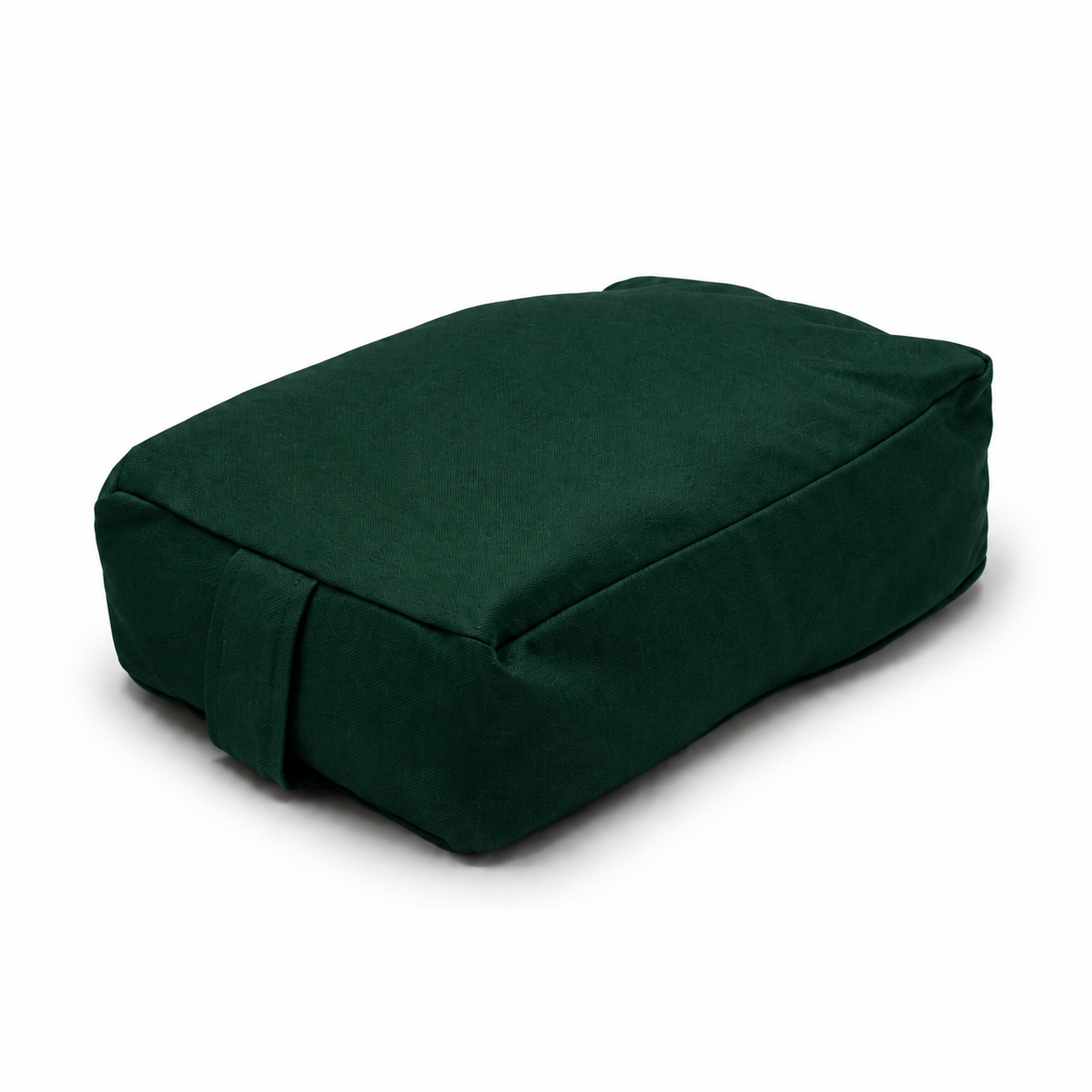 Forest Green Small Rectangular Buckwheat Hull or Kapok Meditation Cushion